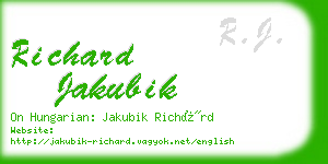 richard jakubik business card